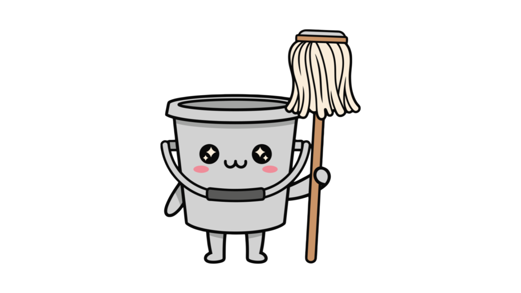 Kawaii cleaning icon