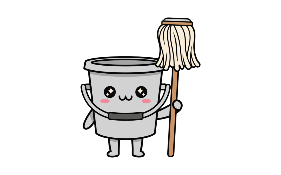 Kawaii cleaning icon