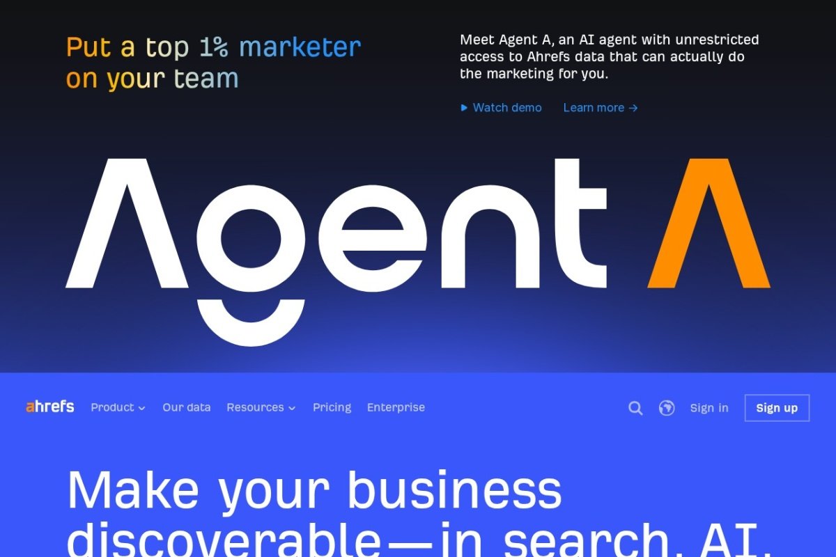 Ahrefs homepage screenshot