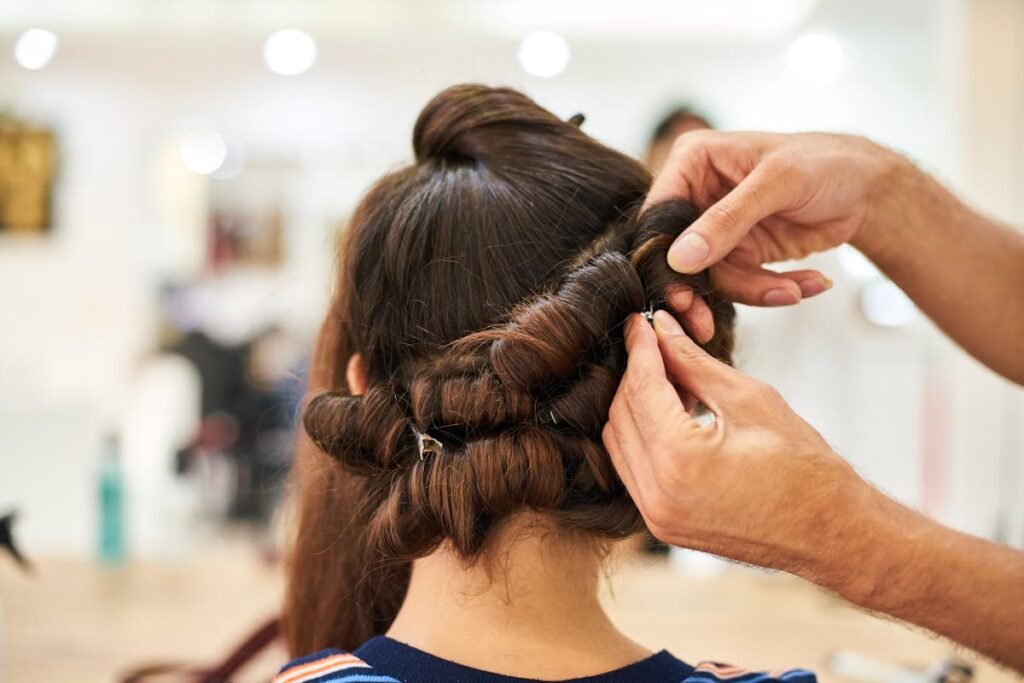 Beauty salon professional hairstyling