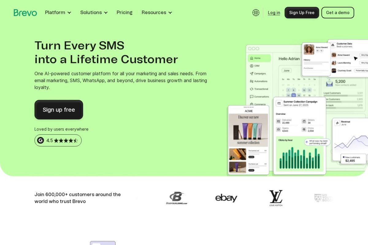 Brevo homepage screenshot