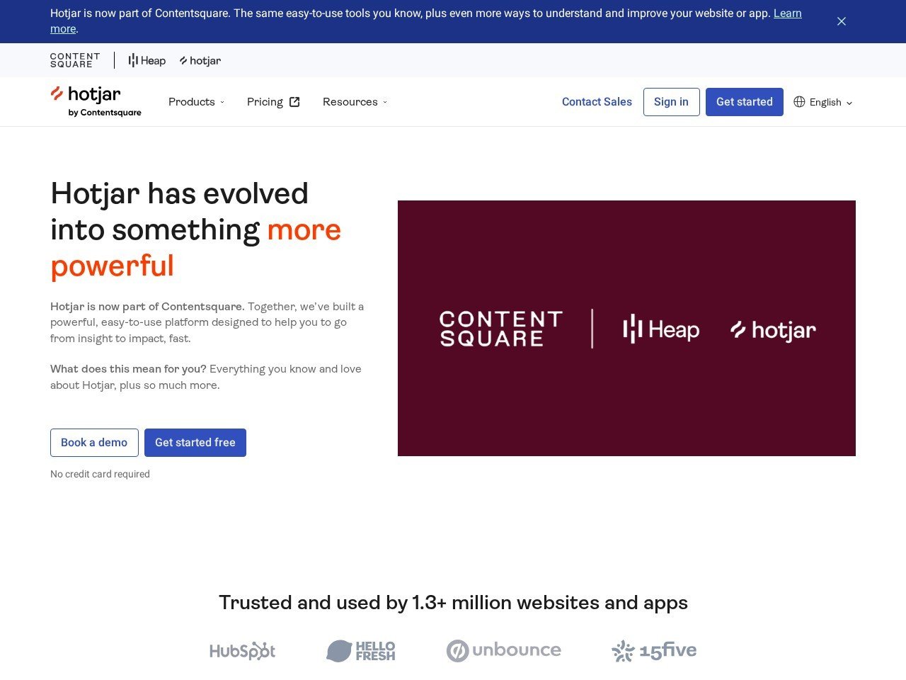 Hotjar homepage screenshot