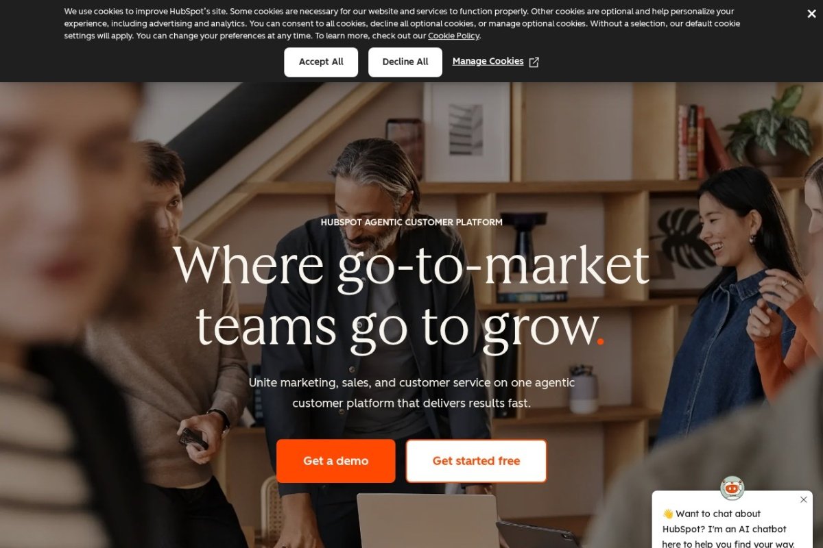 HubSpot homepage screenshot