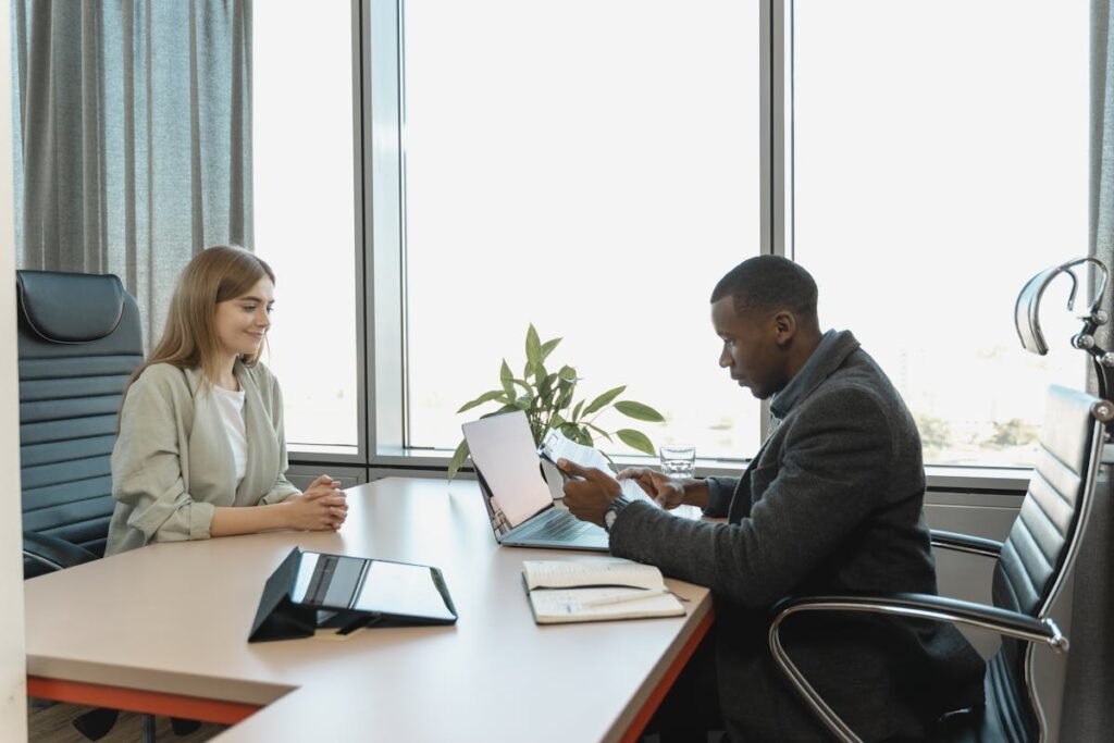 Recruitment agency interview setting