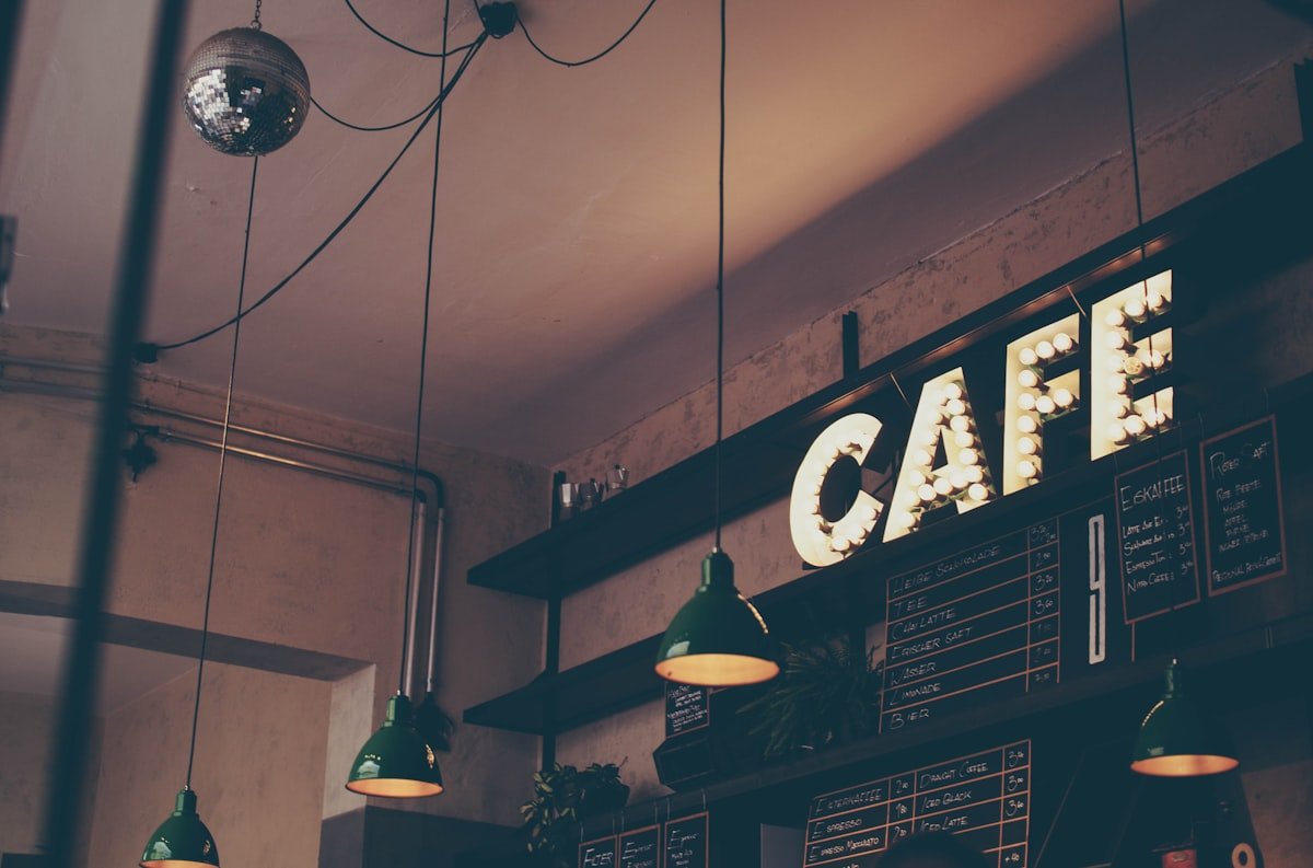 Coffee shop interior warm atmosphere
