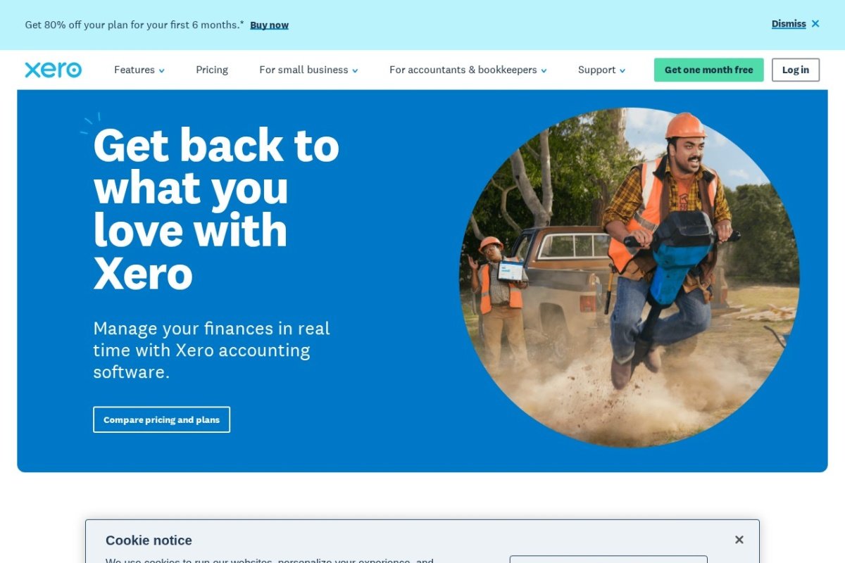Xero homepage screenshot