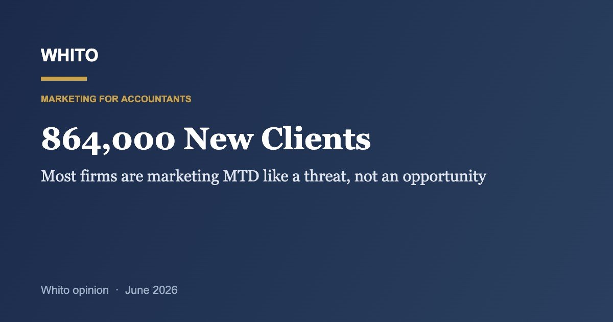 Whito opinion: accountancy firms marketing Making Tax Digital as a threat rather than a client opportunity