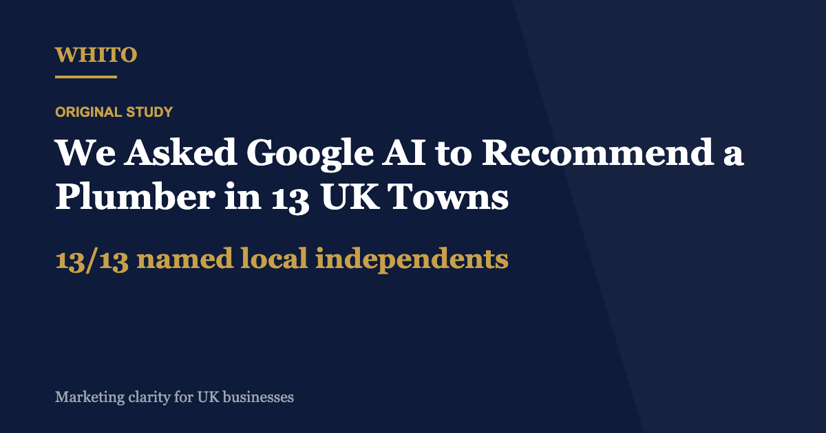 We Asked Google’s AI to Recommend a Plumber in 13 UK Towns. Here’s Who It Chose
