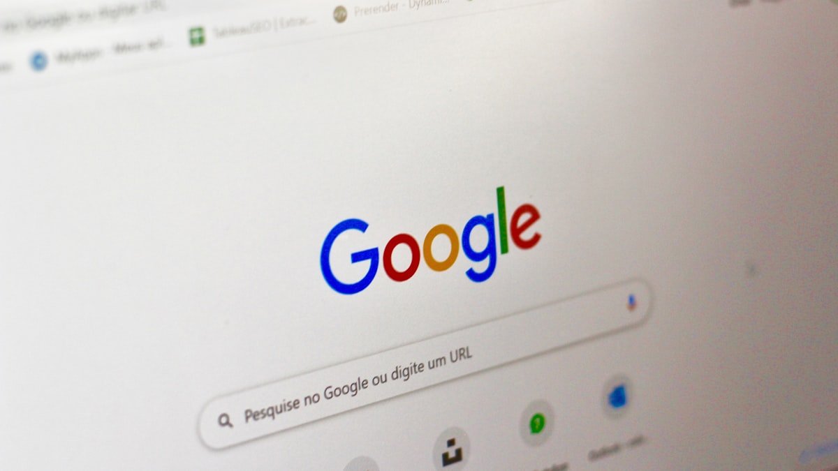 Person using Google Search on a laptop