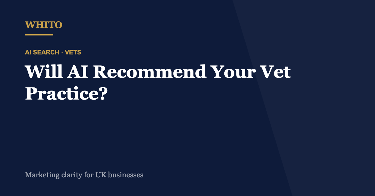 Will AI Recommend Your Veterinary Practice? How Independents Compete With the Groups