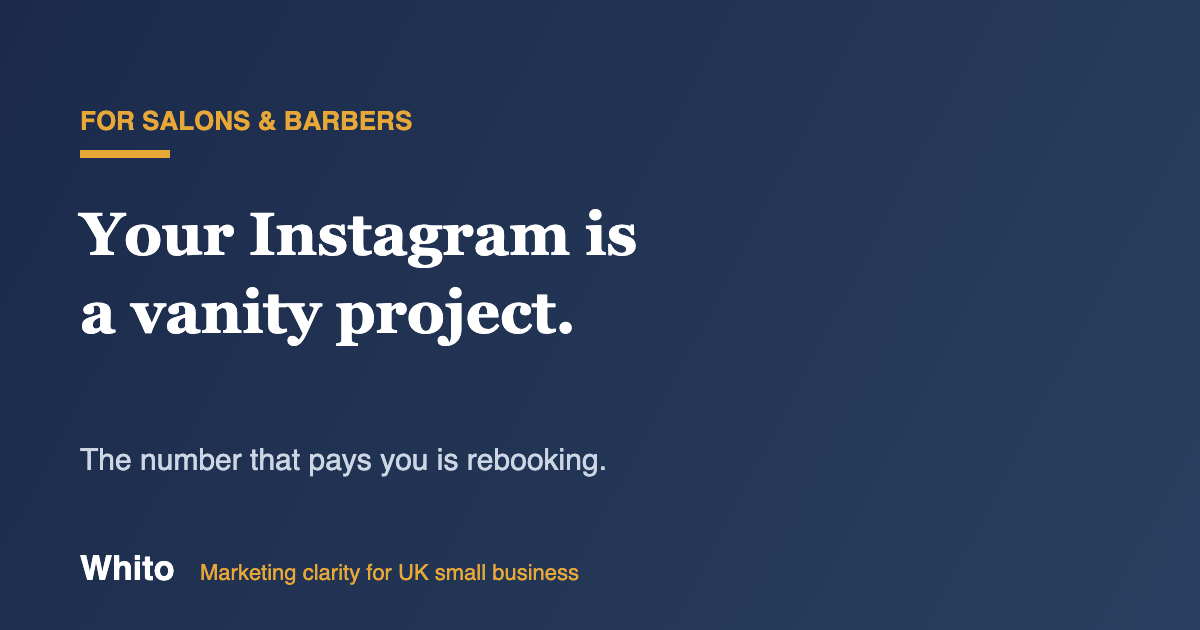 Your Salon's Instagram Is a Vanity Project. The Number That Pays You Is Rebooking.
