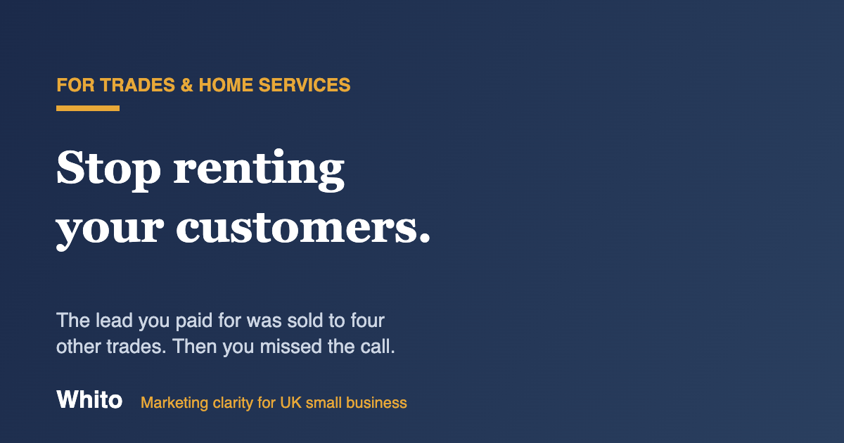 Stop Renting Your Customers. The Lead You Just Paid For Was Sold to Four Other Trades.