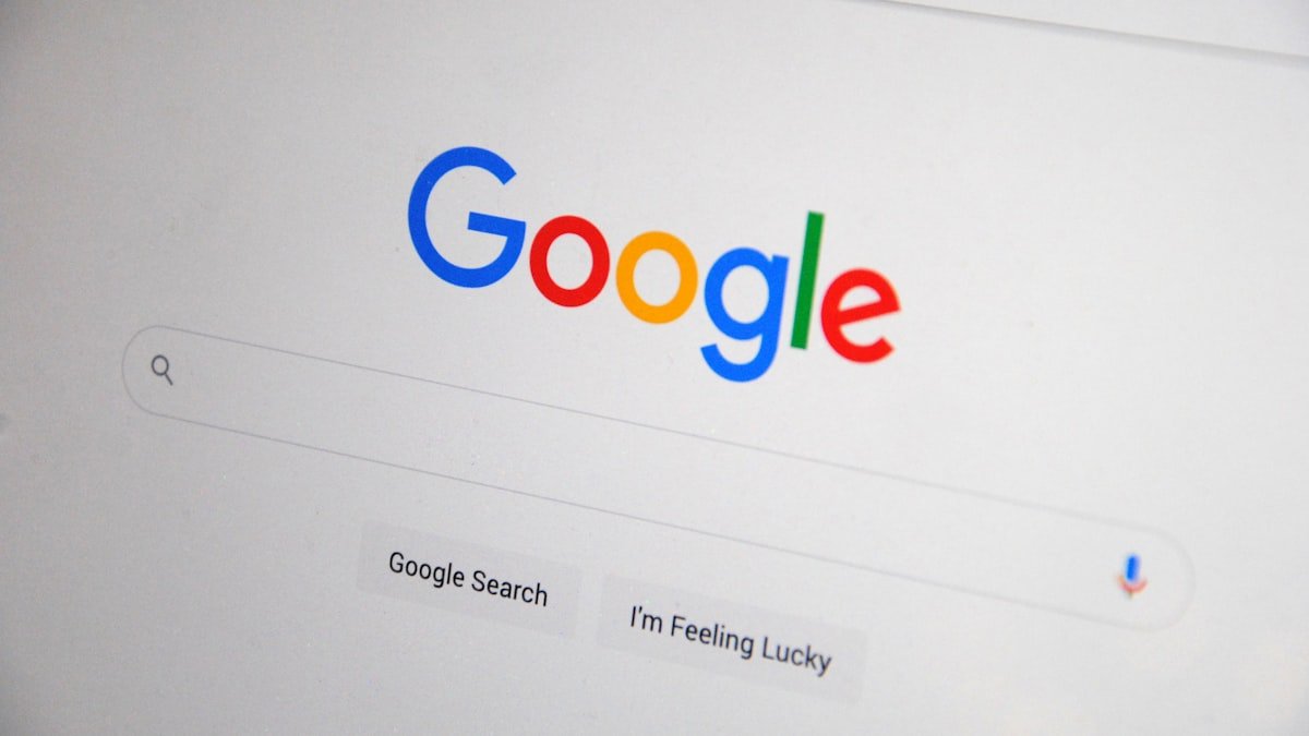 Google search homepage on a screen