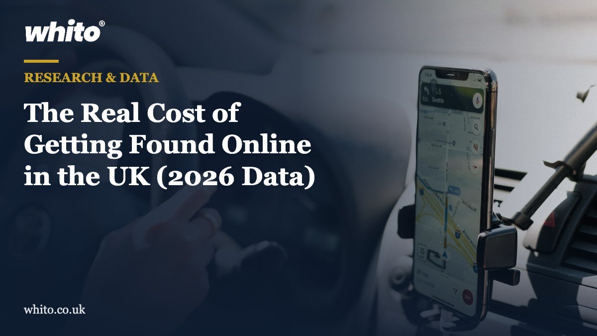 Whito research featured image: The Real Cost of Getting Found Online in the UK (2026 Data)
