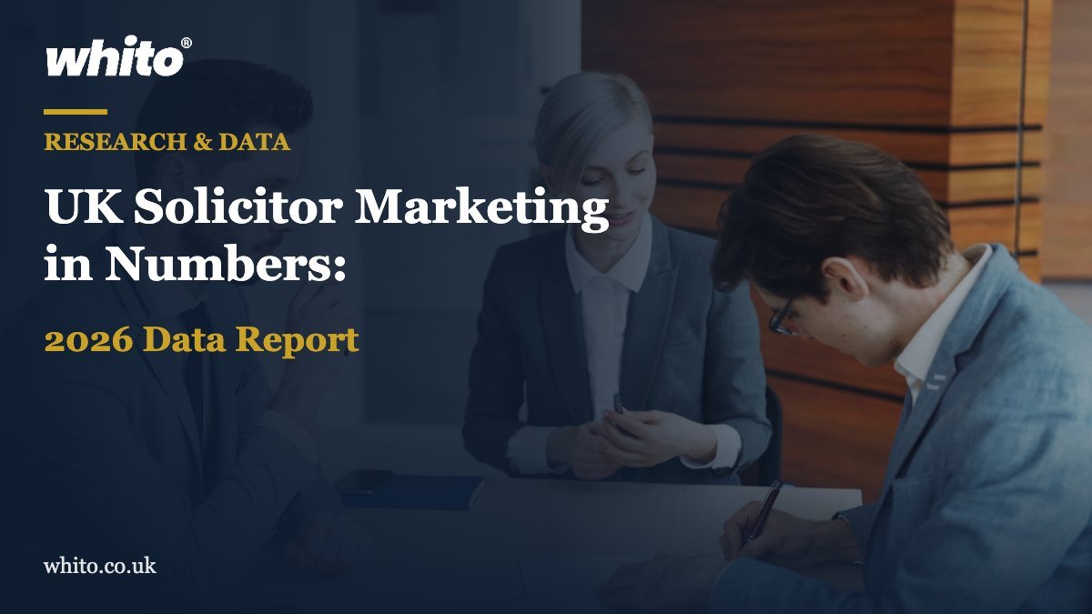 Whito research featured image: UK Solicitor Marketing in Numbers: 2026 Data Report
