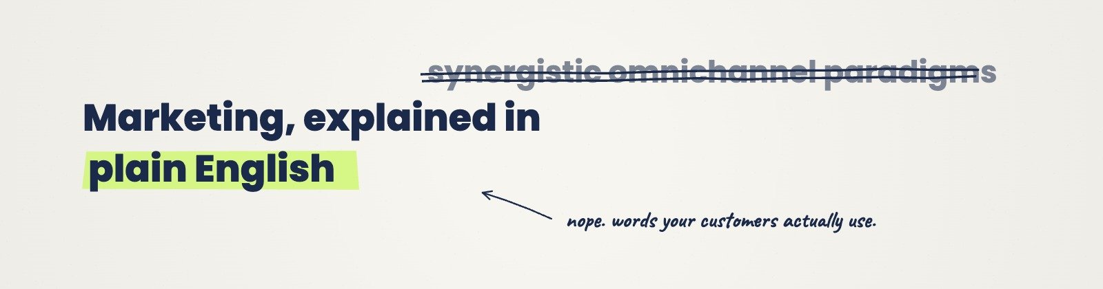 Jargon crossed out by hand, replaced with plain English