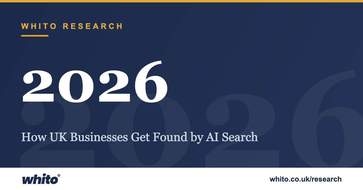 How UK Businesses Get Found by AI Search - key statistic 2026 (Whito Research)