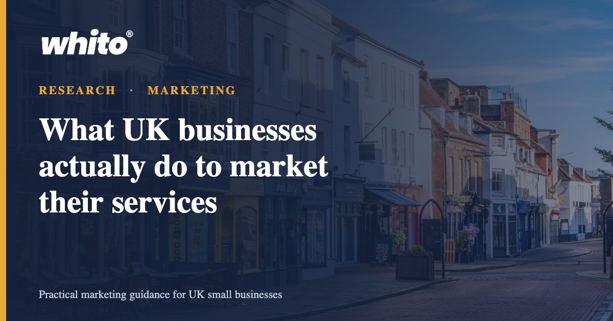 A UK high street of small businesses, illustrating what UK businesses do to market their services