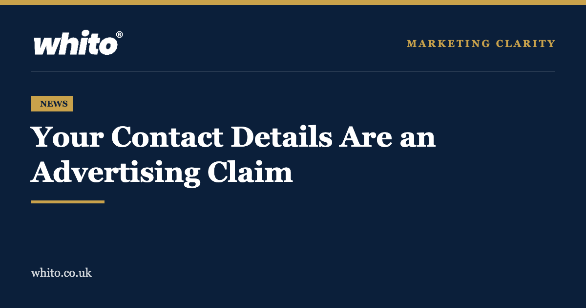 Whito news card: Your Contact Details Are an Advertising Claim