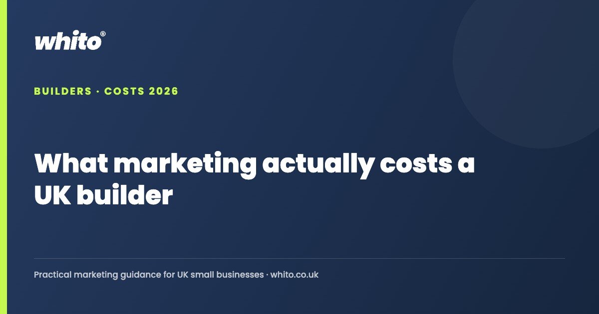 What marketing actually costs a UK builder
