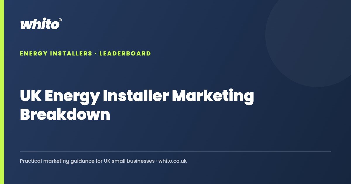UK Energy Installer Marketing Breakdown