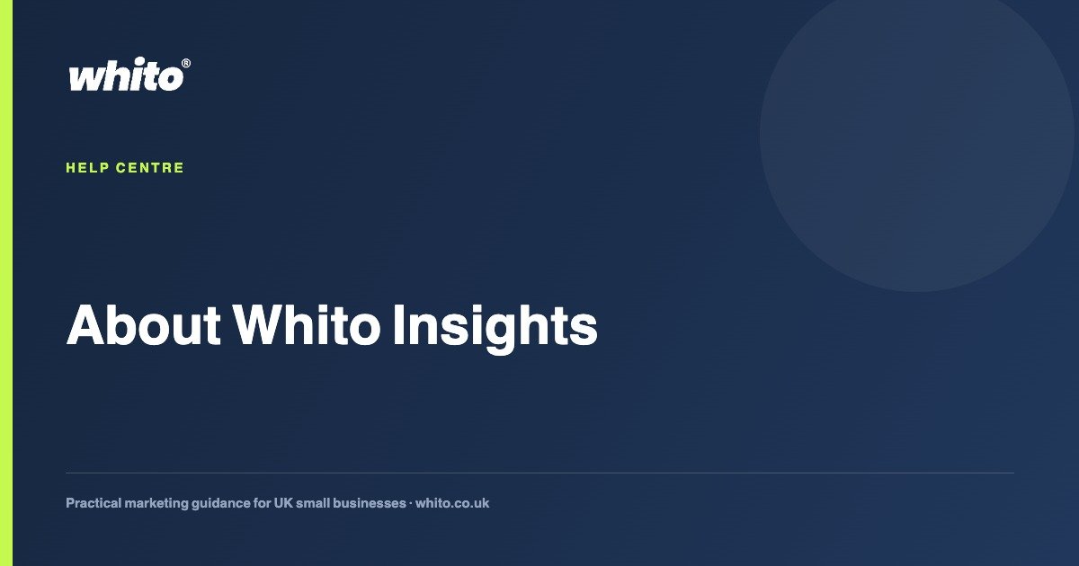 About Whito Insights, Whito help centre card