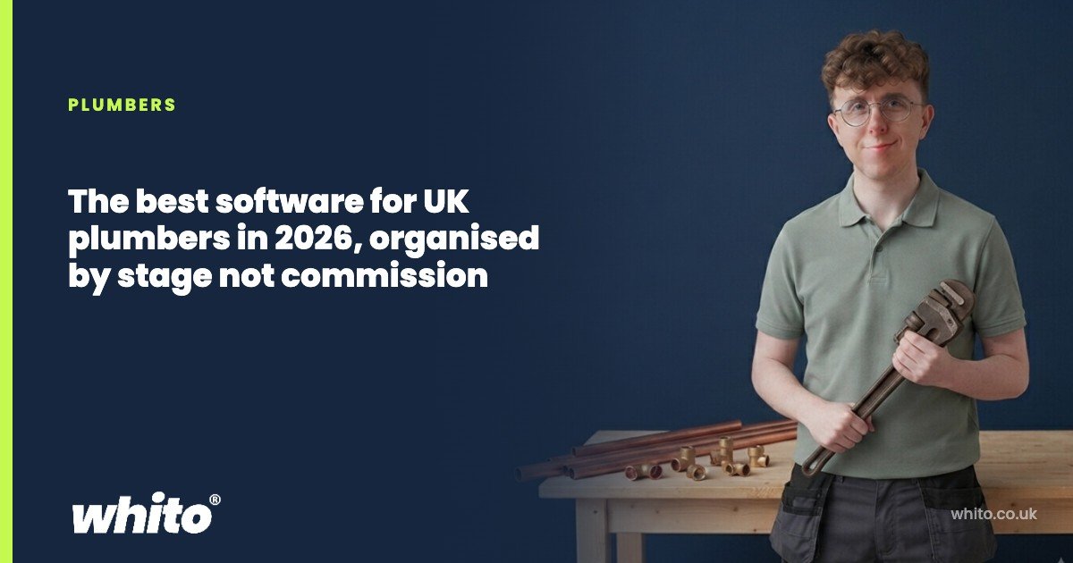 Whito founder pictured as a plumber