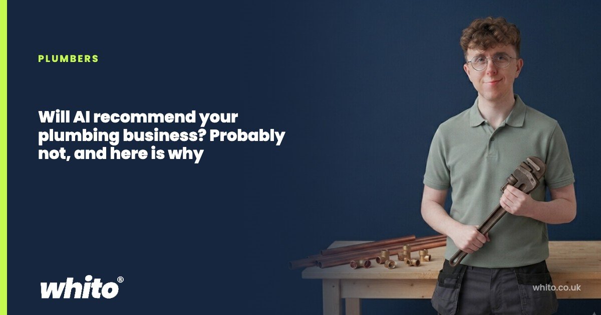 Whito founder pictured as a plumber