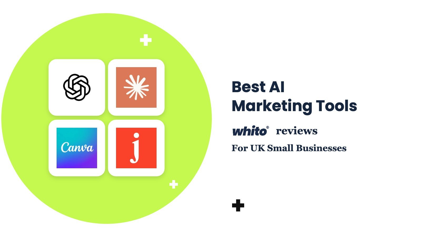 ChatGPT, Claude, Canva, Jasper logos – Best AI Marketing Tools, reviewed by Whito for UK small businesses