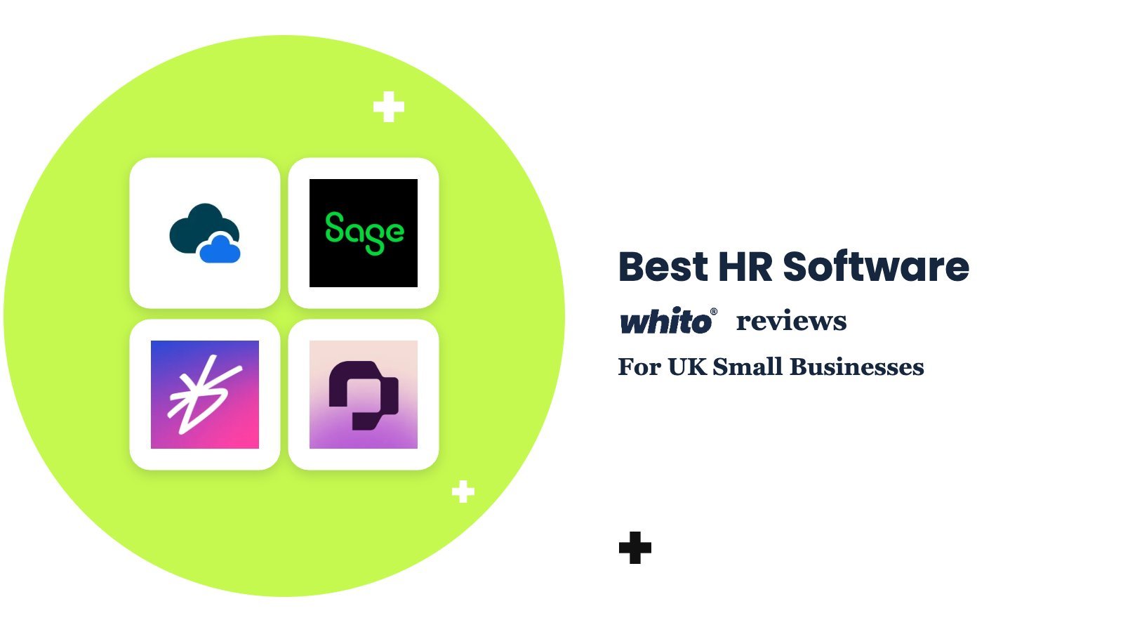 Breathe HR, Sage, BrightHR, Personio logos – Best HR Software, reviewed by Whito for UK small businesses