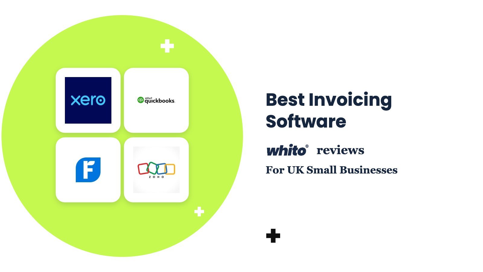 Xero, QuickBooks, FreshBooks, Zoho logos – Best Invoicing Software, reviewed by Whito for UK small businesses