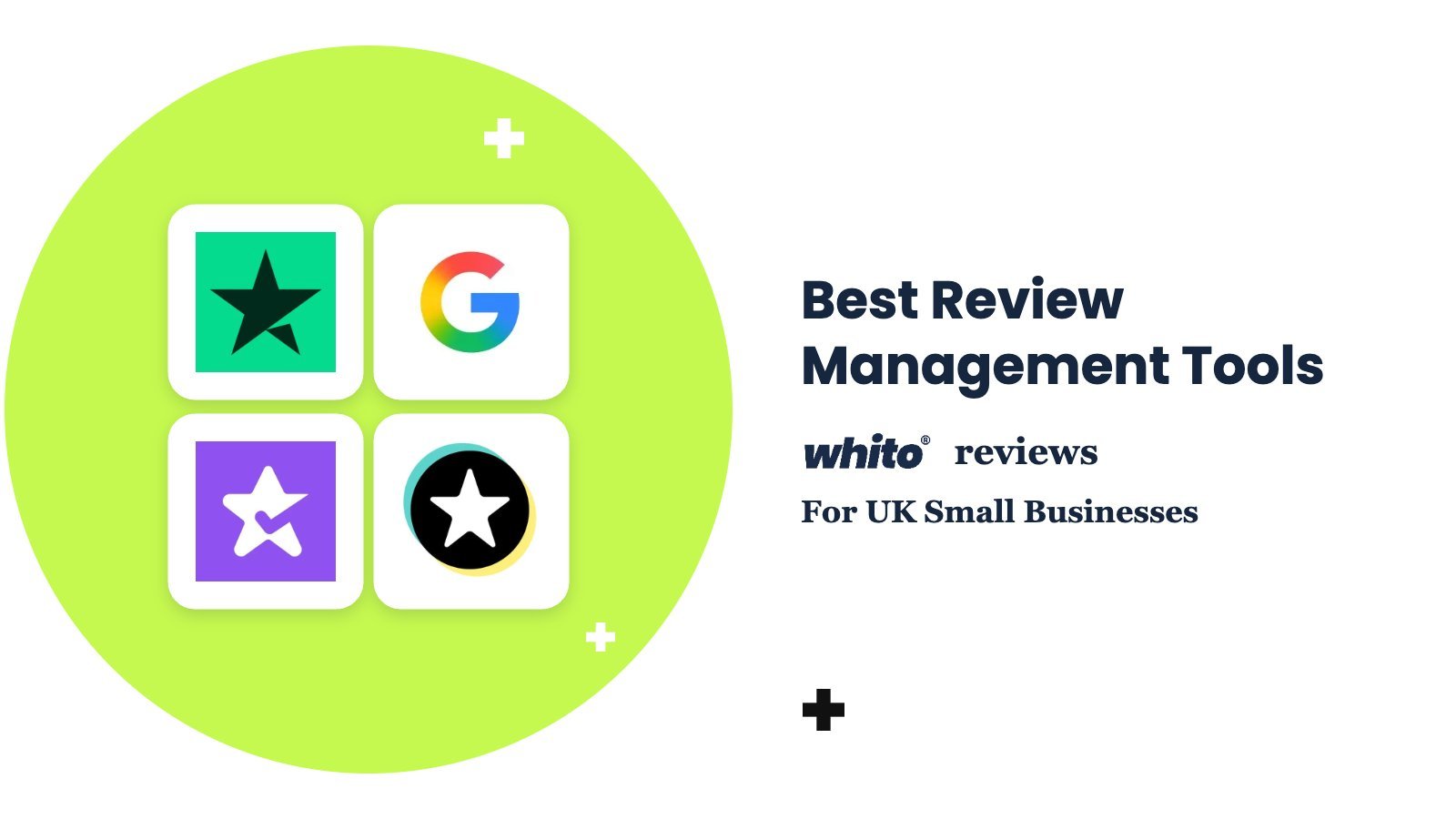 Trustpilot, Google, NiceJob, Reviews.io logos – Best Review Management Tools, reviewed by Whito for UK small businesses