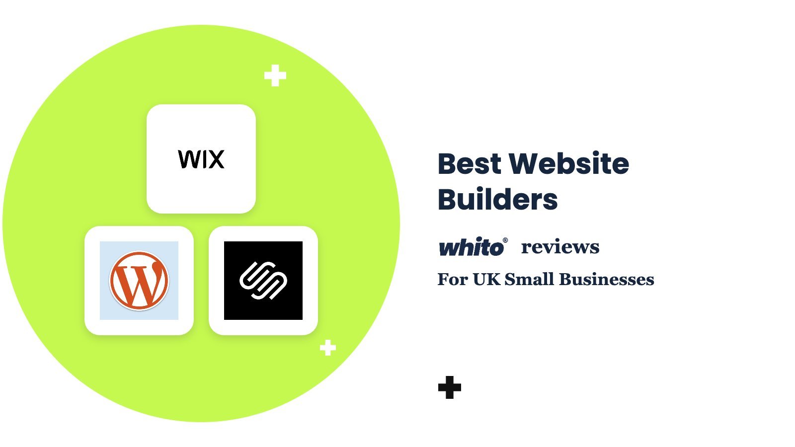 Wix, WordPress, Squarespace logos – Best Website Builders, reviewed by Whito for UK small businesses