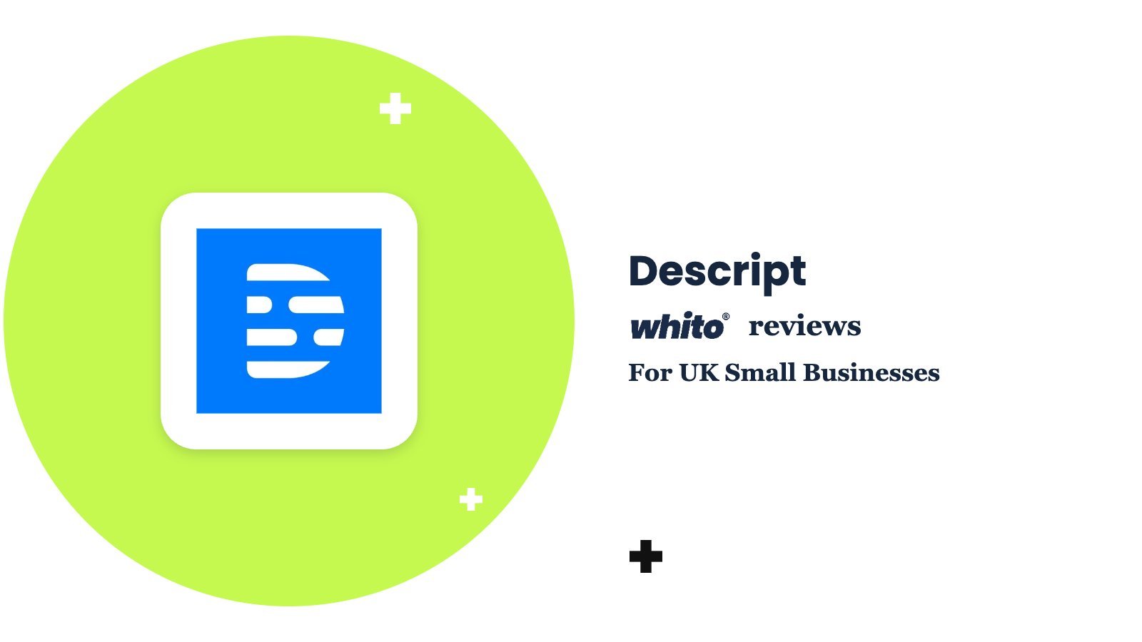 Descript logo – Descript, reviewed by Whito for UK small businesses