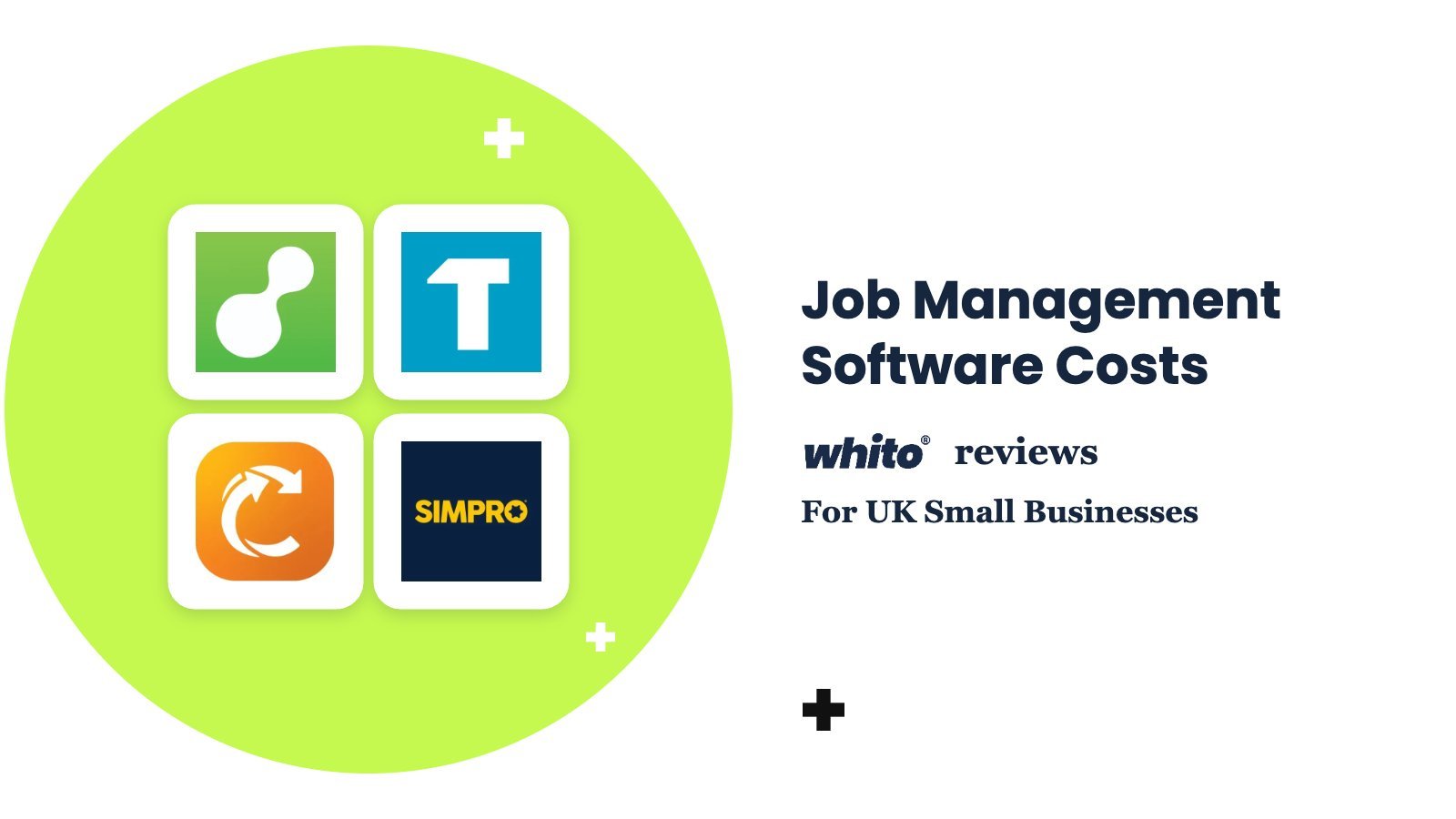 ServiceM8, Tradify, Commusoft, simPRO logos – Job Management Software Costs, reviewed by Whito for UK small businesses