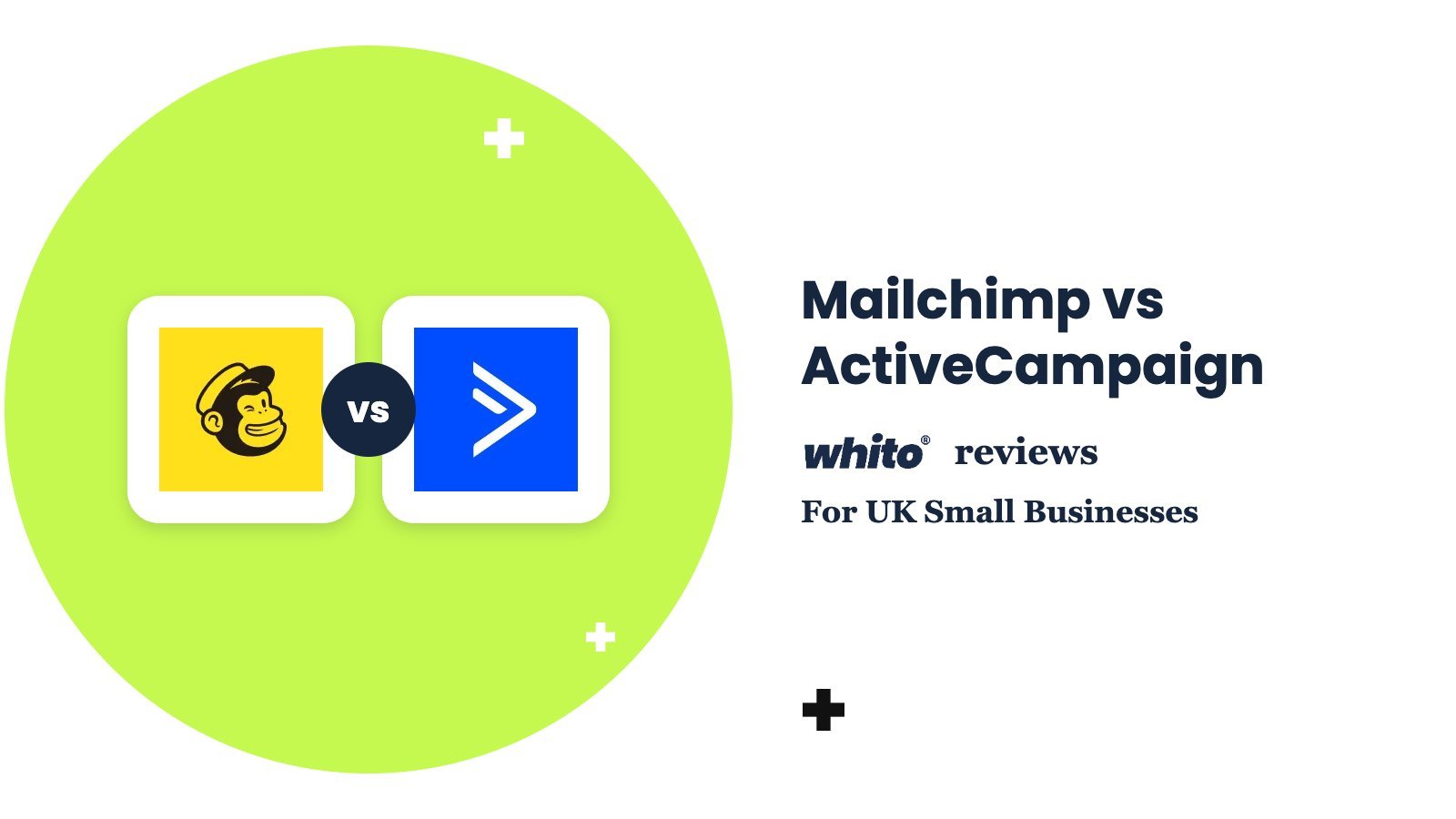 Mailchimp, ActiveCampaign logos – Mailchimp vs ActiveCampaign, reviewed by Whito for UK small businesses