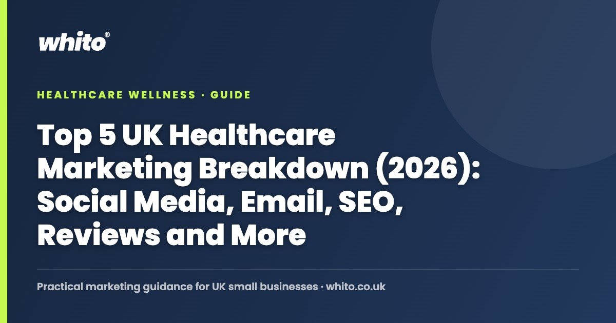 Top 5 UK Healthcare Marketing Breakdown (2026): Social Media, Email, SEO, Reviews and More — Whito