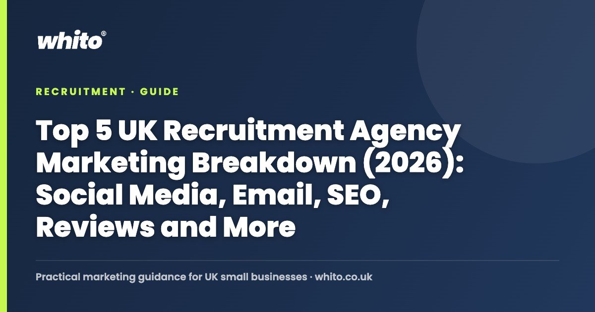 Top 5 UK Recruitment Agency Marketing Breakdown (2026): Social Media, Email, SEO, Reviews and More — Whito