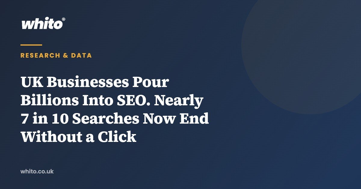 UK Businesses Pour Billions Into SEO. Nearly 7 in 10 Searches Now End Without a Click — Whito