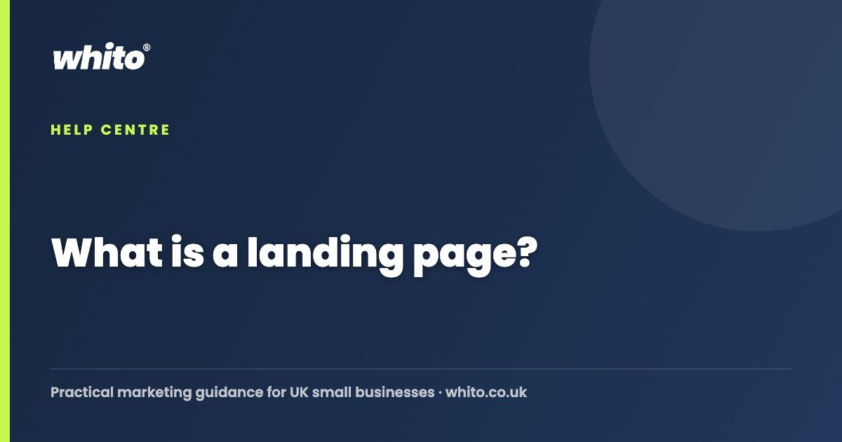 What is a landing page? — Whito