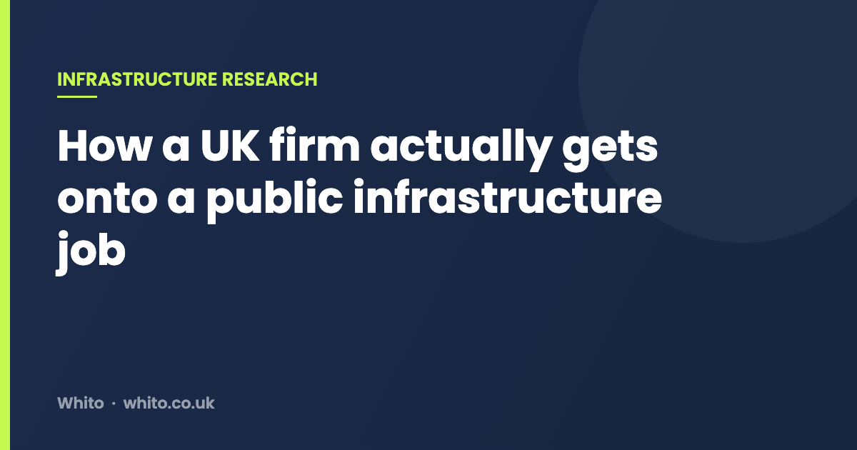 How a UK firm actually gets onto a public infrastructure job