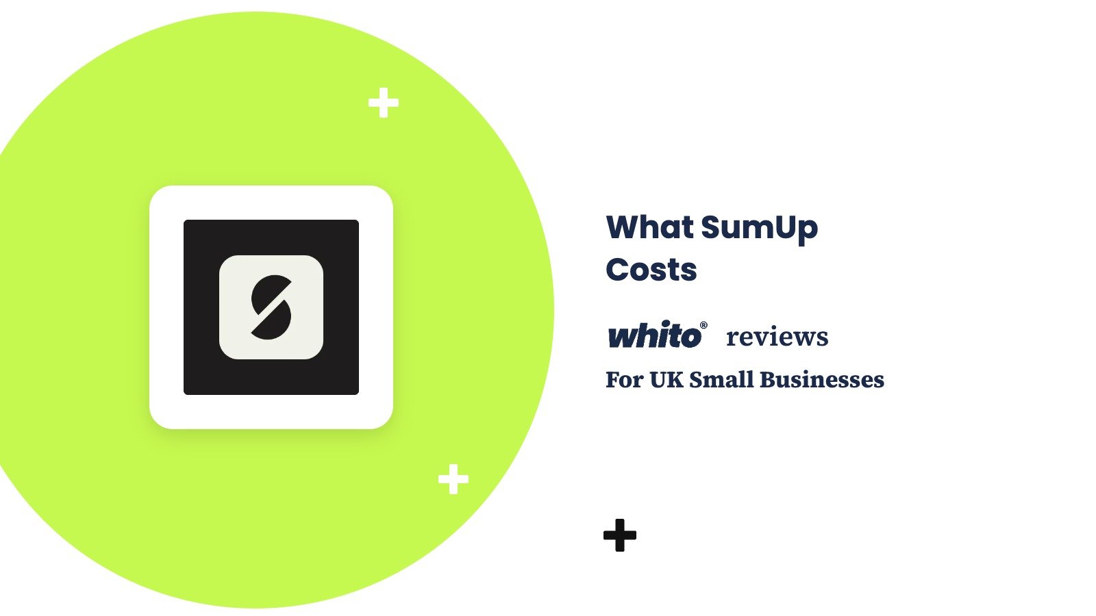 What SumUp Costs, Whito reviews for UK small businesses. SumUp brand logo.