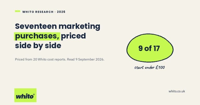 UK Marketing Prices Compared 2026: 17 Purchases, Side by Side