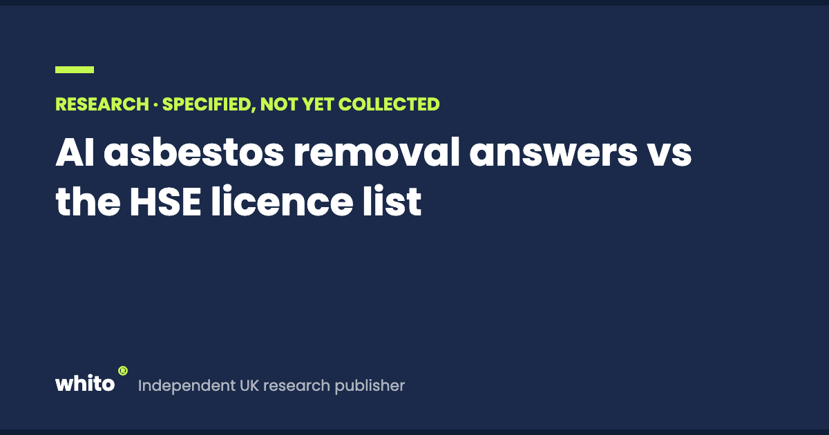 AI asbestos removal answers vs the HSE licence list
