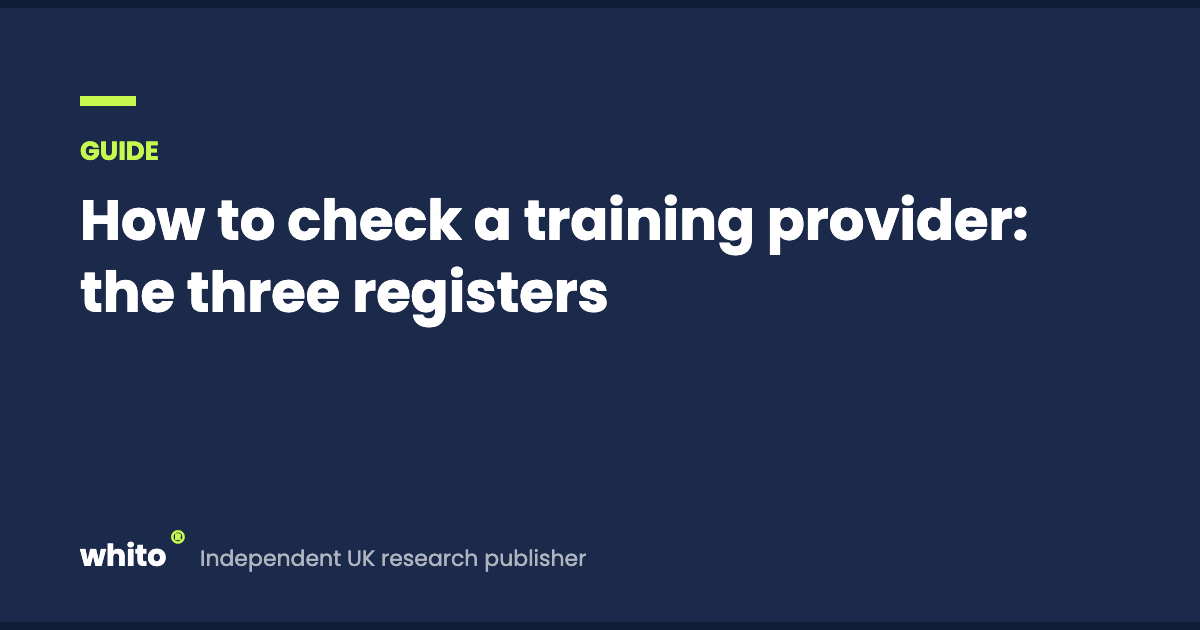 How to check a training provider: the three registers